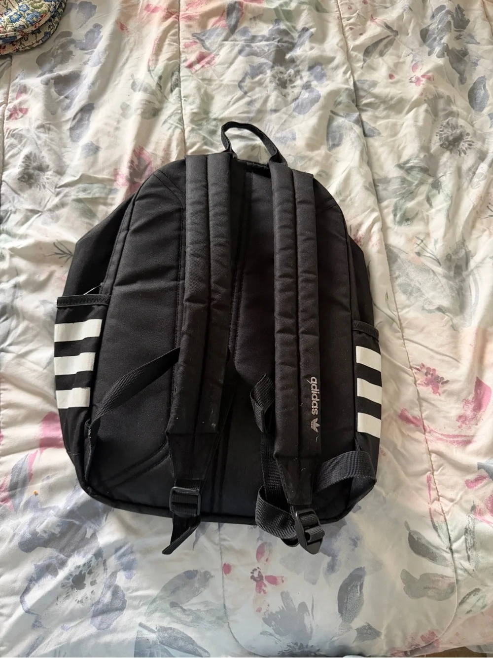 adidas Black Backpack with White Trefoil Logo